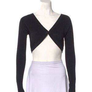Black Aya Muse Crop Cardigan